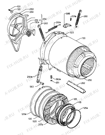 Взрыв-схема стиральной машины Electrolux EW930S - Схема узла Tub and drum